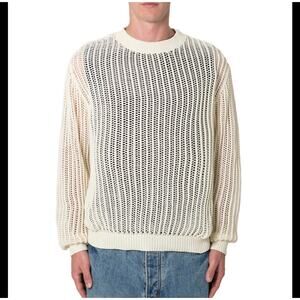 New MNML mesh knit sweater cream size M